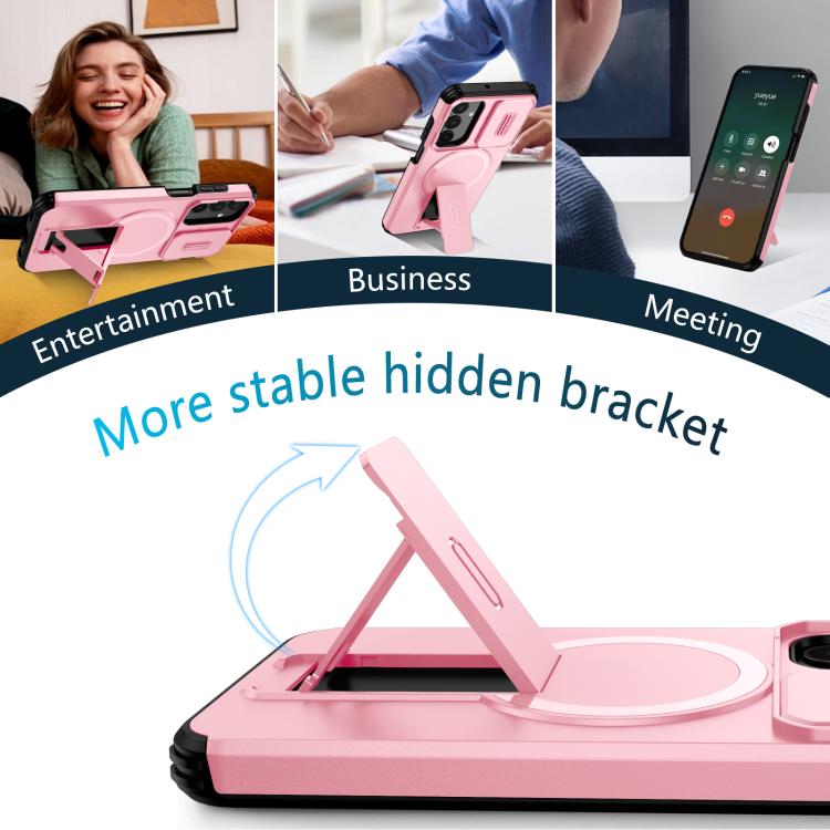 For Samsung Galaxy A25 5G Sliding Camshield MagSafe Holder Phone Case