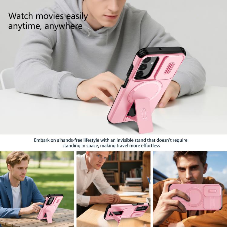 For Samsung Galaxy A25 5G Sliding Camshield MagSafe Holder Phone Case