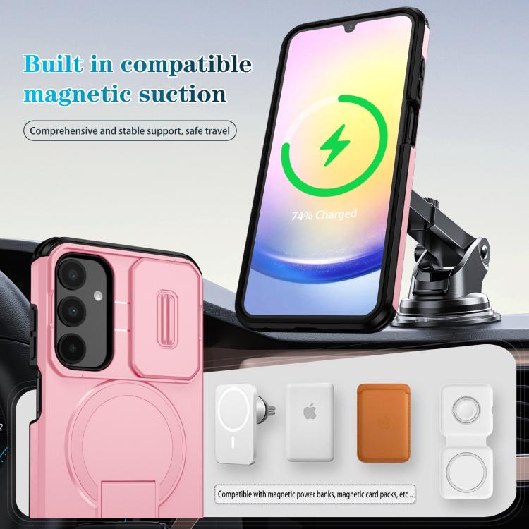 For Samsung Galaxy A25 5G Sliding Camshield MagSafe Holder Phone Case
