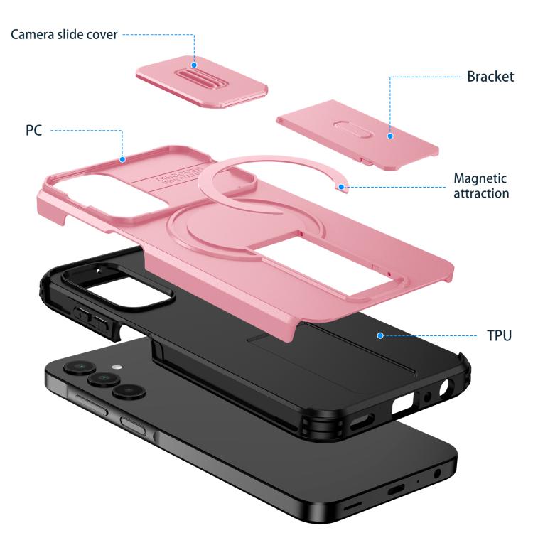 For Samsung Galaxy A25 5G Sliding Camshield MagSafe Holder Phone Case