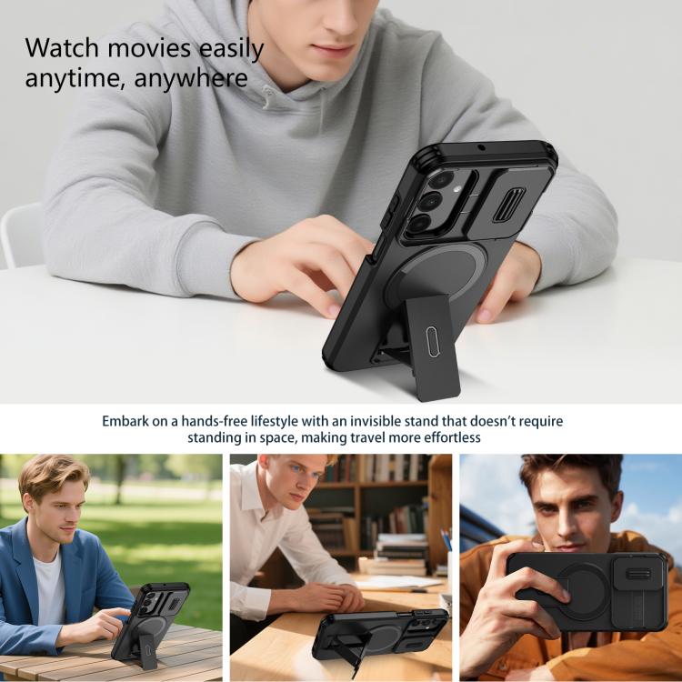For Samsung Galaxy A25 5G Sliding Camshield MagSafe Holder Phone Case