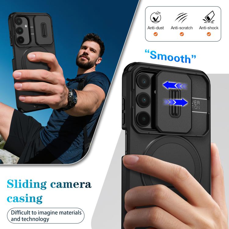 For Samsung Galaxy A25 5G Sliding Camshield MagSafe Holder Phone Case