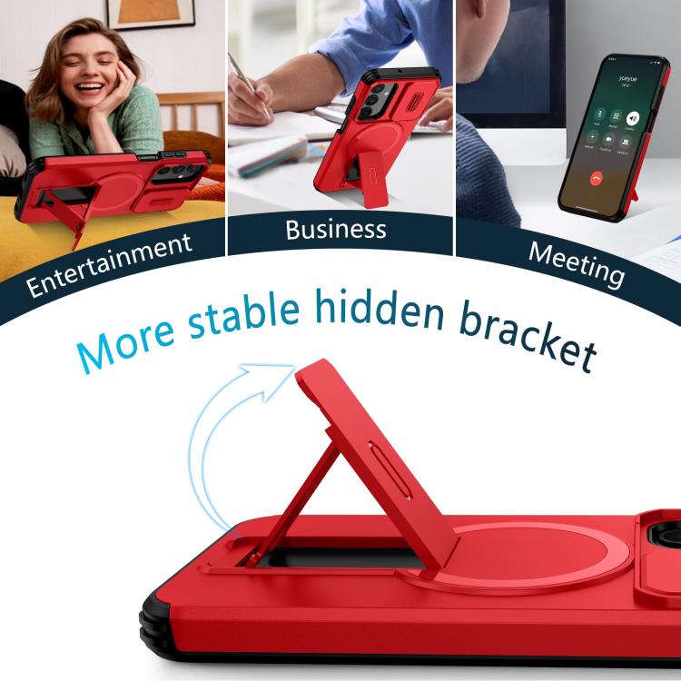 For Samsung Galaxy A25 5G Sliding Camshield MagSafe Holder Phone Case