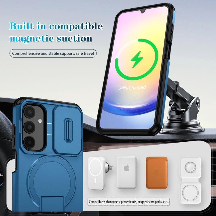 For Samsung Galaxy A25 5G Sliding Camshield MagSafe Holder Phone Case