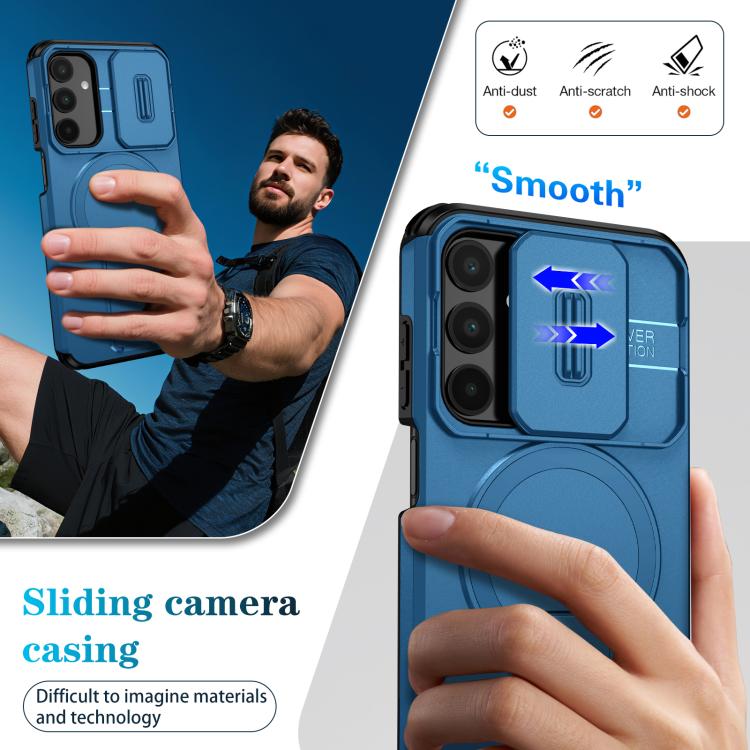 For Samsung Galaxy A25 5G Sliding Camshield MagSafe Holder Phone Case