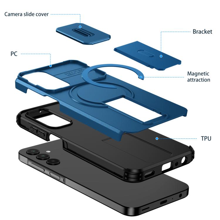 For Samsung Galaxy A25 5G Sliding Camshield MagSafe Holder Phone Case