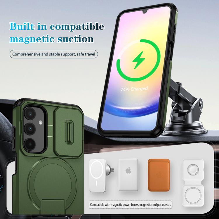 For Samsung Galaxy A25 5G Sliding Camshield MagSafe Holder Phone Case