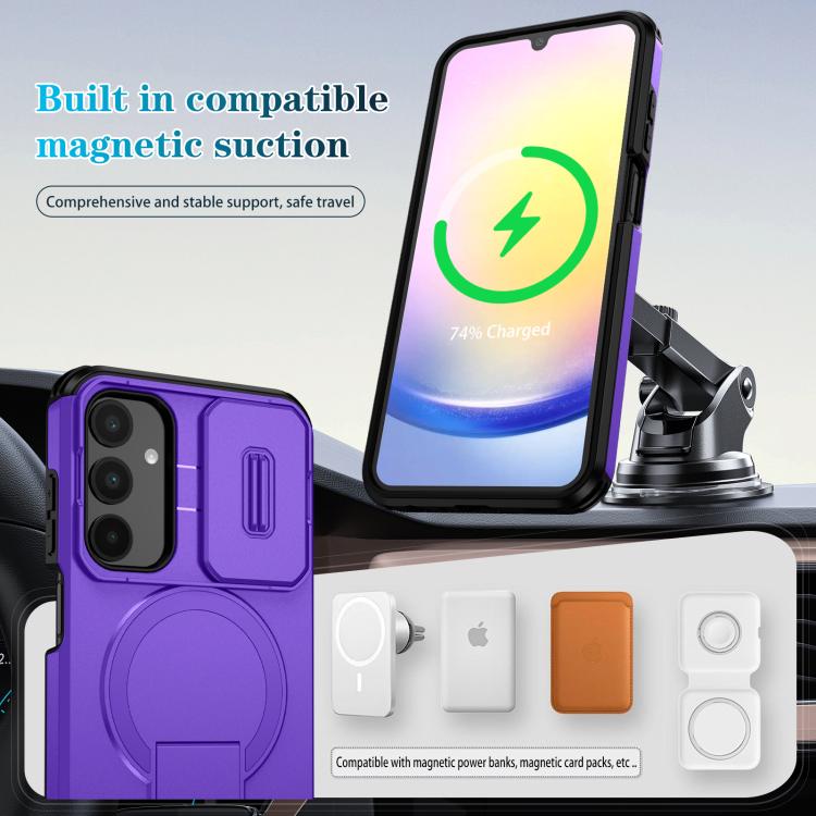 For Samsung Galaxy A25 5G Sliding Camshield MagSafe Holder Phone Case