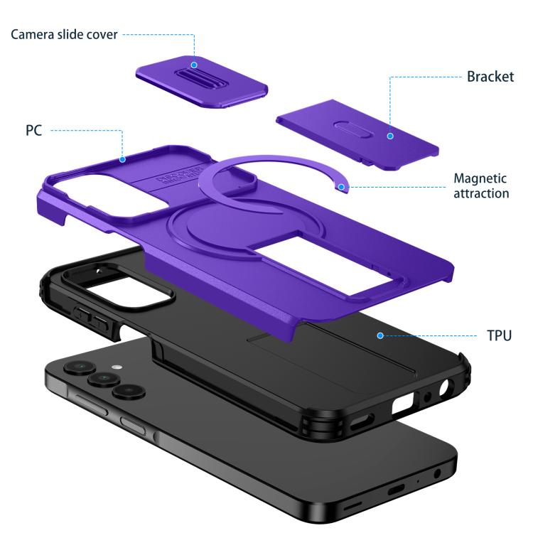 For Samsung Galaxy A25 5G Sliding Camshield MagSafe Holder Phone Case