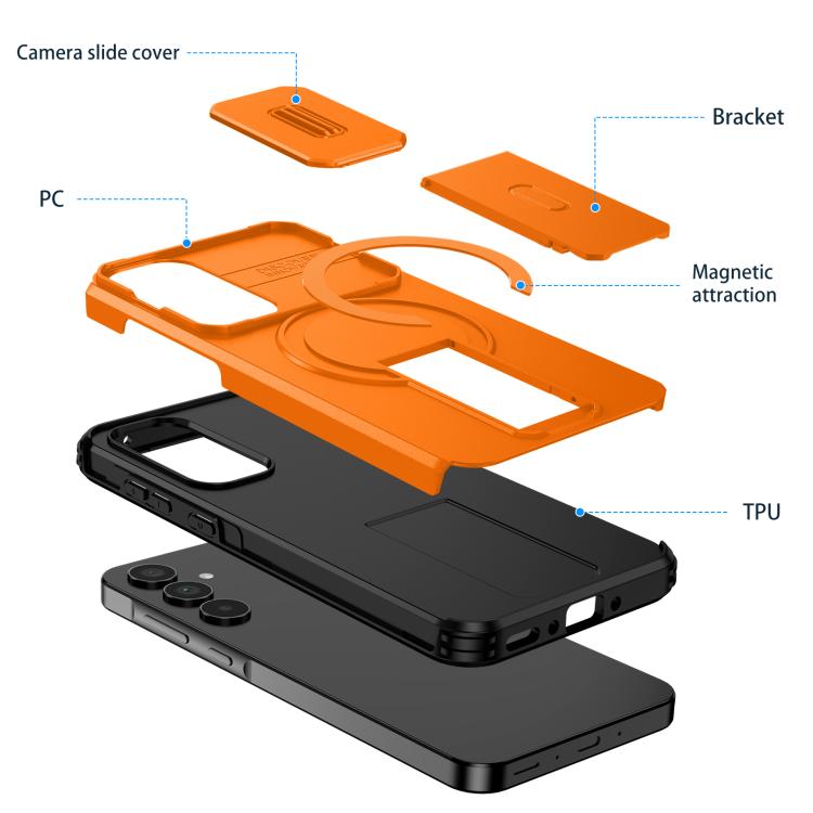 For Samsung Galaxy A35 5G Sliding Camshield MagSafe Holder Phone Case