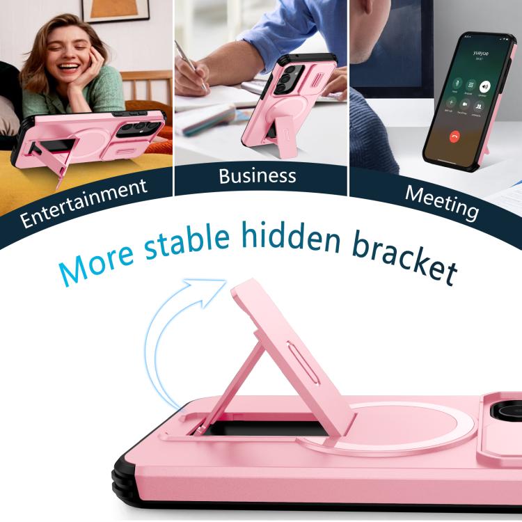 For Samsung Galaxy A35 5G Sliding Camshield MagSafe Holder Phone Case