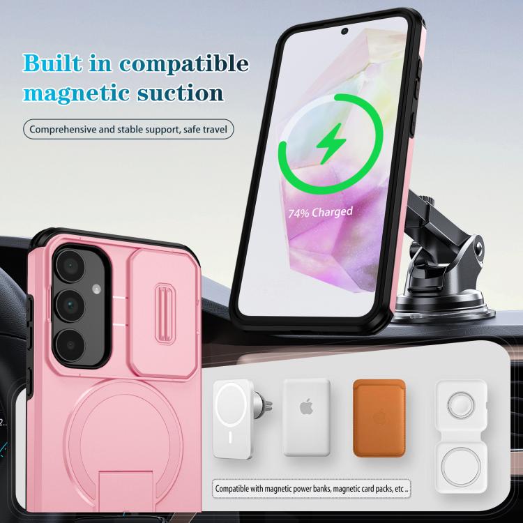 For Samsung Galaxy A35 5G Sliding Camshield MagSafe Holder Phone Case