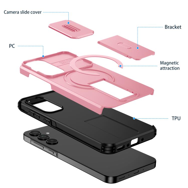 For Samsung Galaxy A35 5G Sliding Camshield MagSafe Holder Phone Case