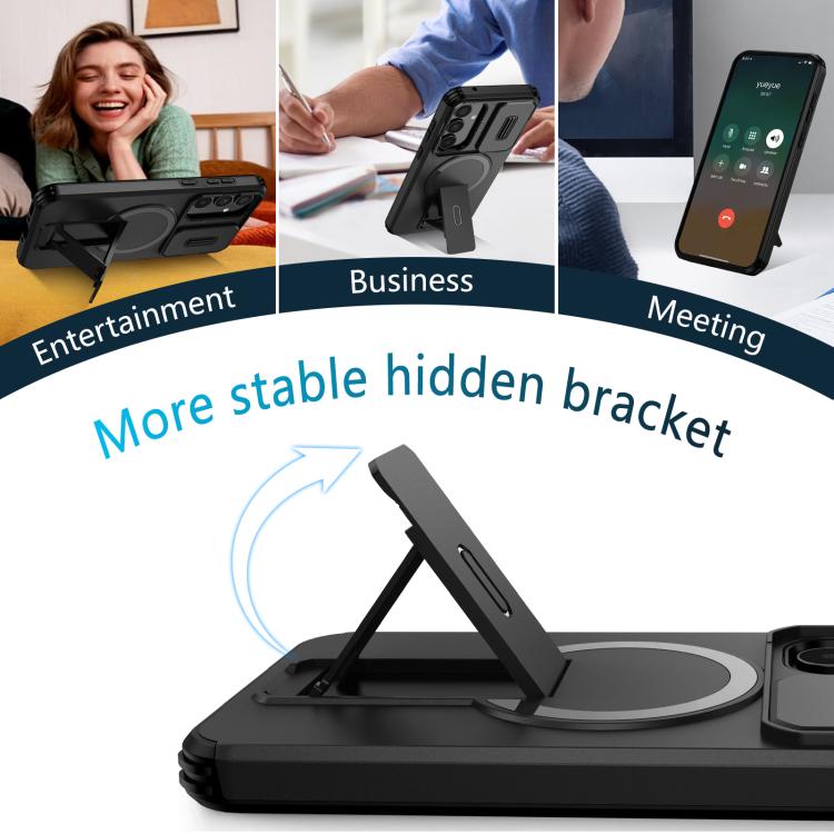 For Samsung Galaxy A35 5G Sliding Camshield MagSafe Holder Phone Case