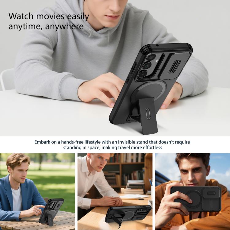 For Samsung Galaxy A35 5G Sliding Camshield MagSafe Holder Phone Case