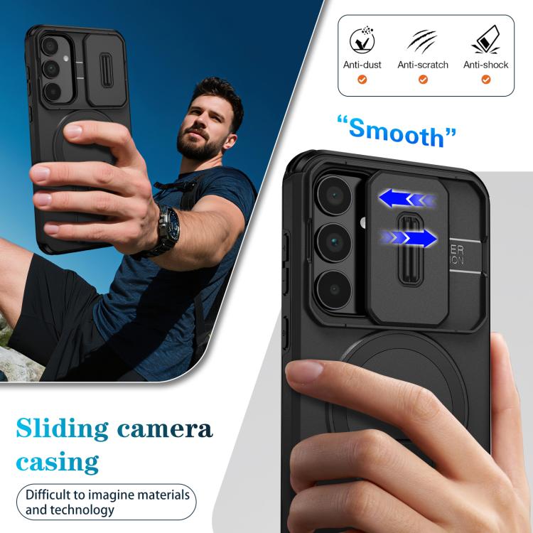 For Samsung Galaxy A35 5G Sliding Camshield MagSafe Holder Phone Case