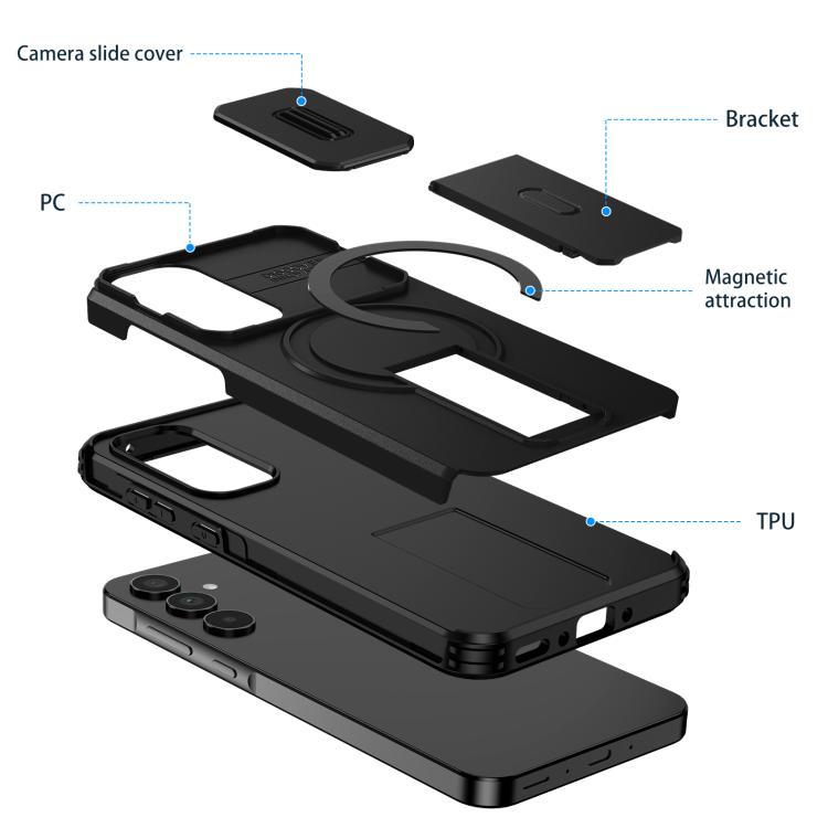 For Samsung Galaxy A35 5G Sliding Camshield MagSafe Holder Phone Case