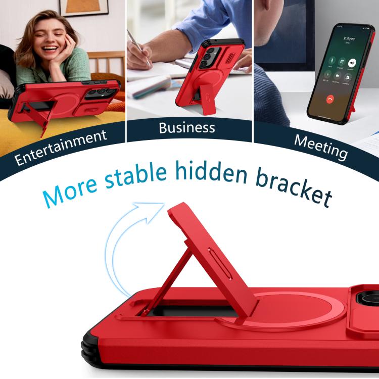 For Samsung Galaxy A35 5G Sliding Camshield MagSafe Holder Phone Case
