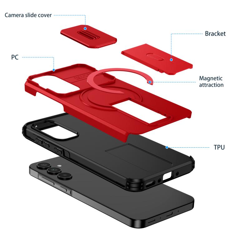 For Samsung Galaxy A35 5G Sliding Camshield MagSafe Holder Phone Case