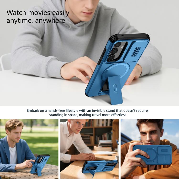 For Samsung Galaxy A35 5G Sliding Camshield MagSafe Holder Phone Case