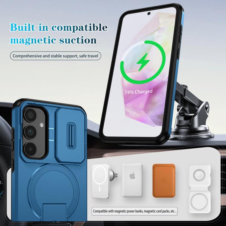 For Samsung Galaxy A35 5G Sliding Camshield MagSafe Holder Phone Case