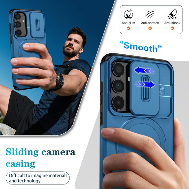 For Samsung Galaxy A35 5G Sliding Camshield MagSafe Holder Phone Case