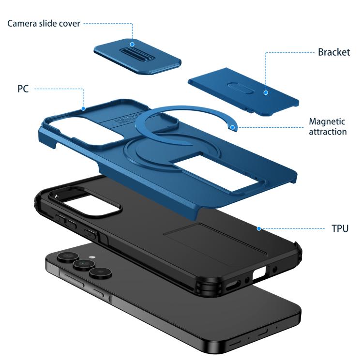 For Samsung Galaxy A35 5G Sliding Camshield MagSafe Holder Phone Case