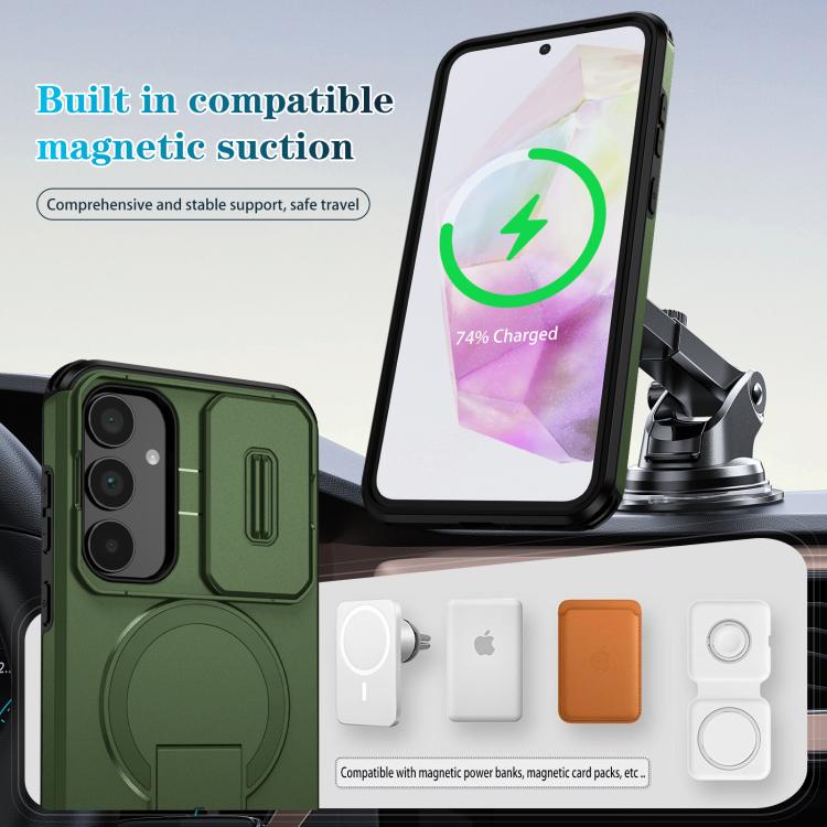 For Samsung Galaxy A35 5G Sliding Camshield MagSafe Holder Phone Case