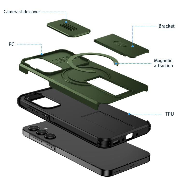 For Samsung Galaxy A35 5G Sliding Camshield MagSafe Holder Phone Case