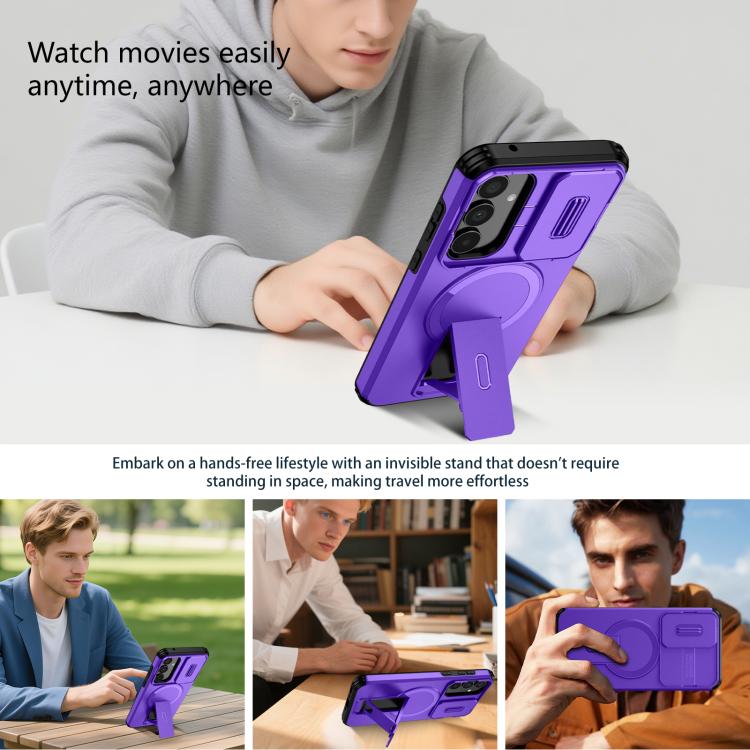 For Samsung Galaxy A35 5G Sliding Camshield MagSafe Holder Phone Case