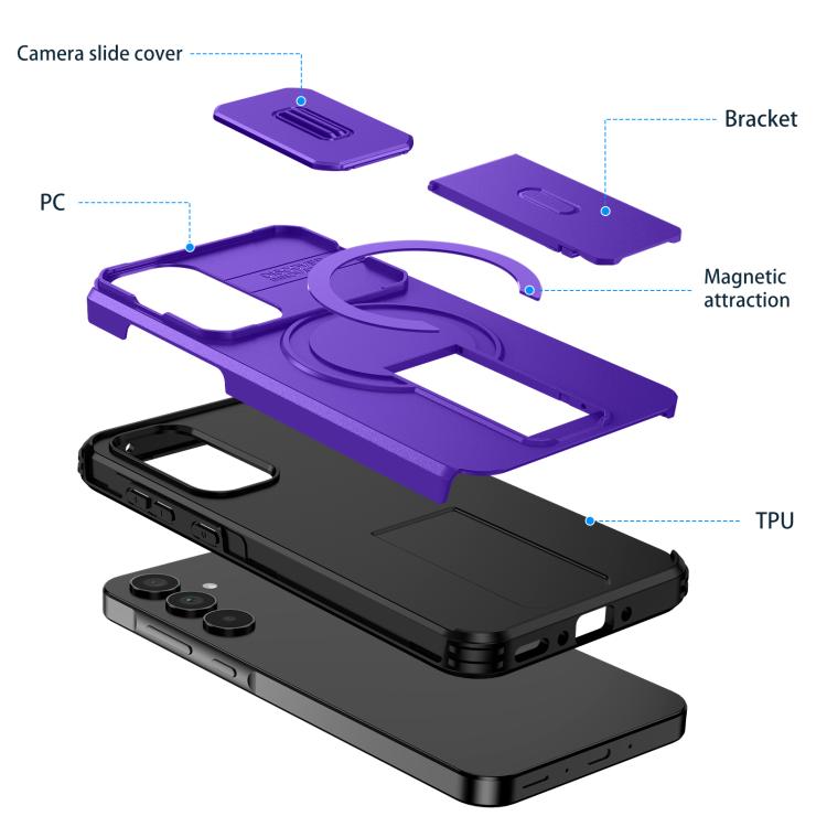 For Samsung Galaxy A35 5G Sliding Camshield MagSafe Holder Phone Case