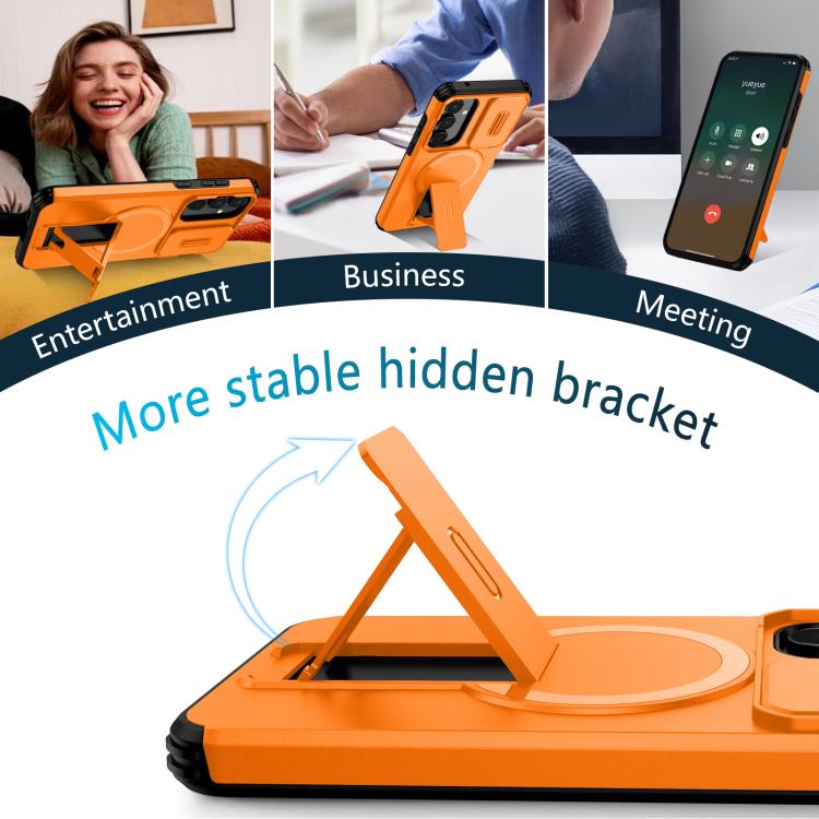 For Samsung Galaxy A55 5G Sliding Camshield MagSafe Holder Phone Case