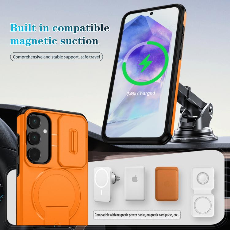 For Samsung Galaxy A55 5G Sliding Camshield MagSafe Holder Phone Case