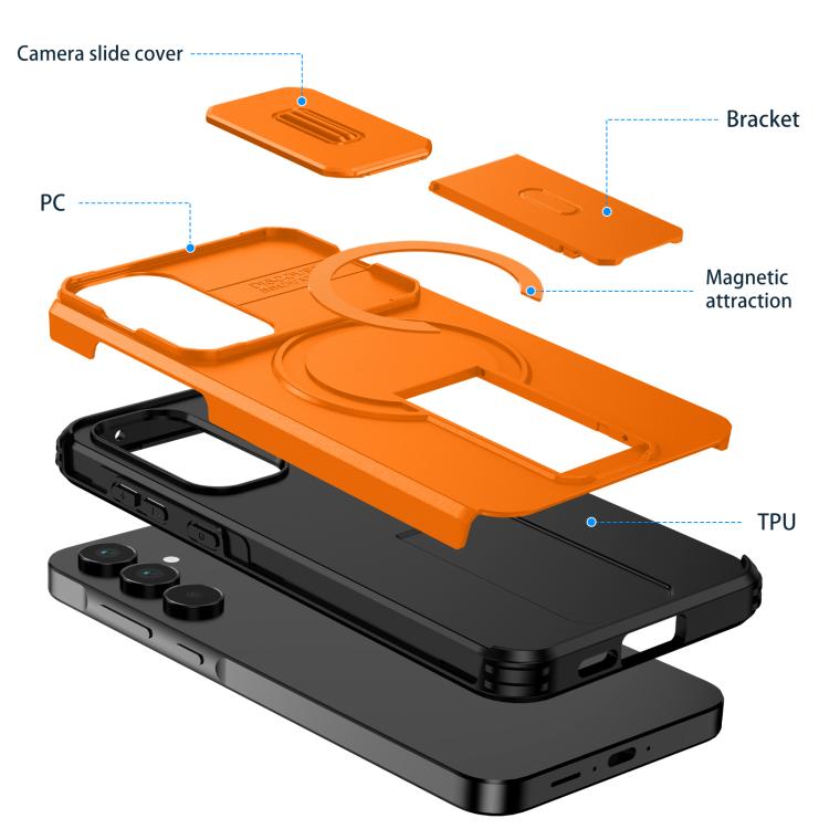 For Samsung Galaxy A55 5G Sliding Camshield MagSafe Holder Phone Case