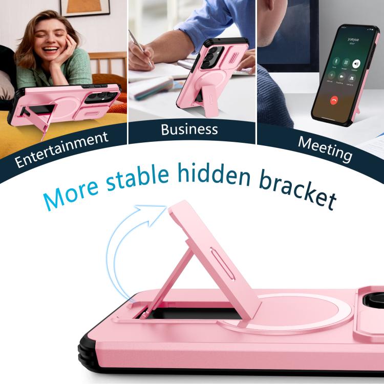 For Samsung Galaxy A55 5G Sliding Camshield MagSafe Holder Phone Case