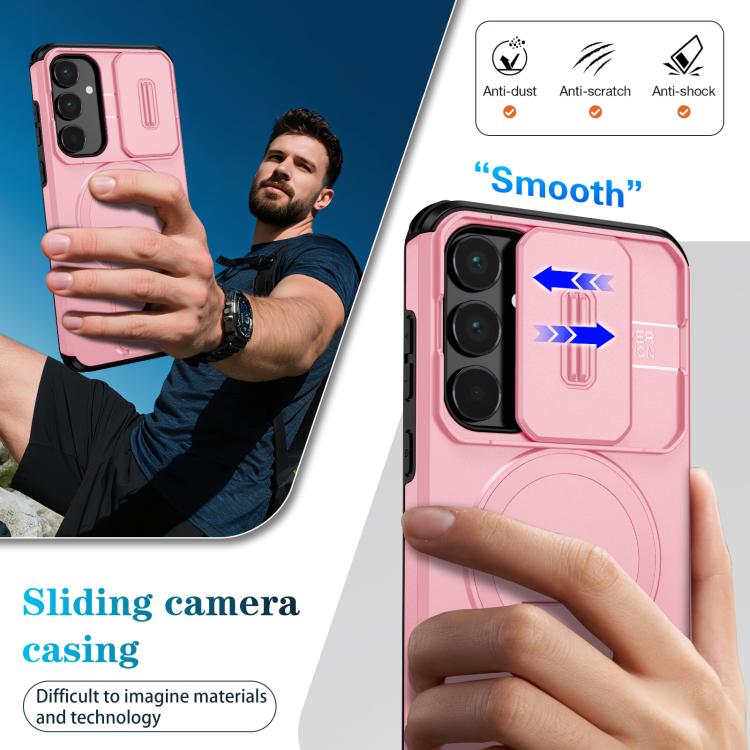 For Samsung Galaxy A55 5G Sliding Camshield MagSafe Holder Phone Case