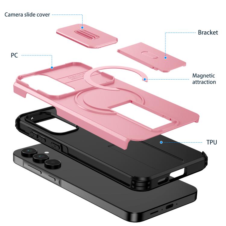 For Samsung Galaxy A55 5G Sliding Camshield MagSafe Holder Phone Case