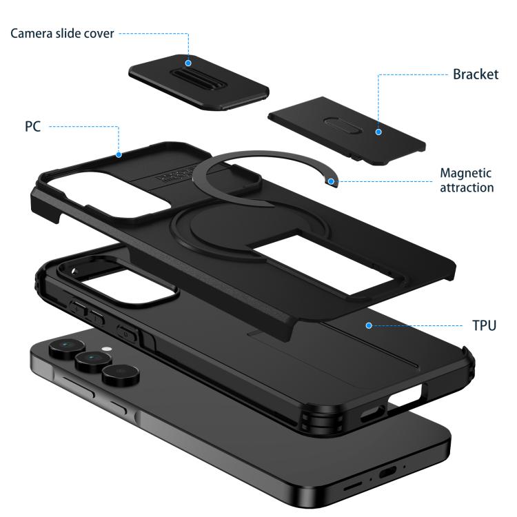 For Samsung Galaxy A55 5G Sliding Camshield MagSafe Holder Phone Case