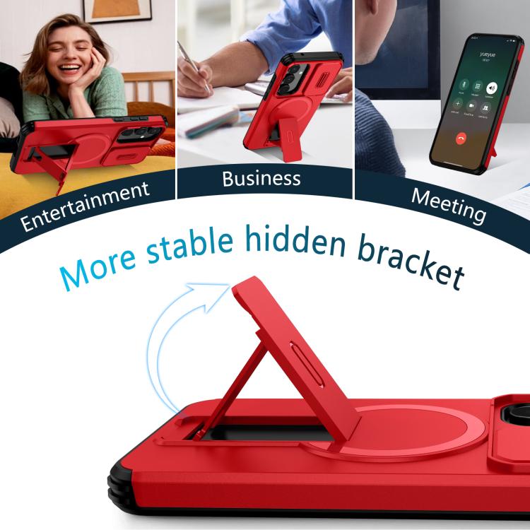 For Samsung Galaxy A55 5G Sliding Camshield MagSafe Holder Phone Case