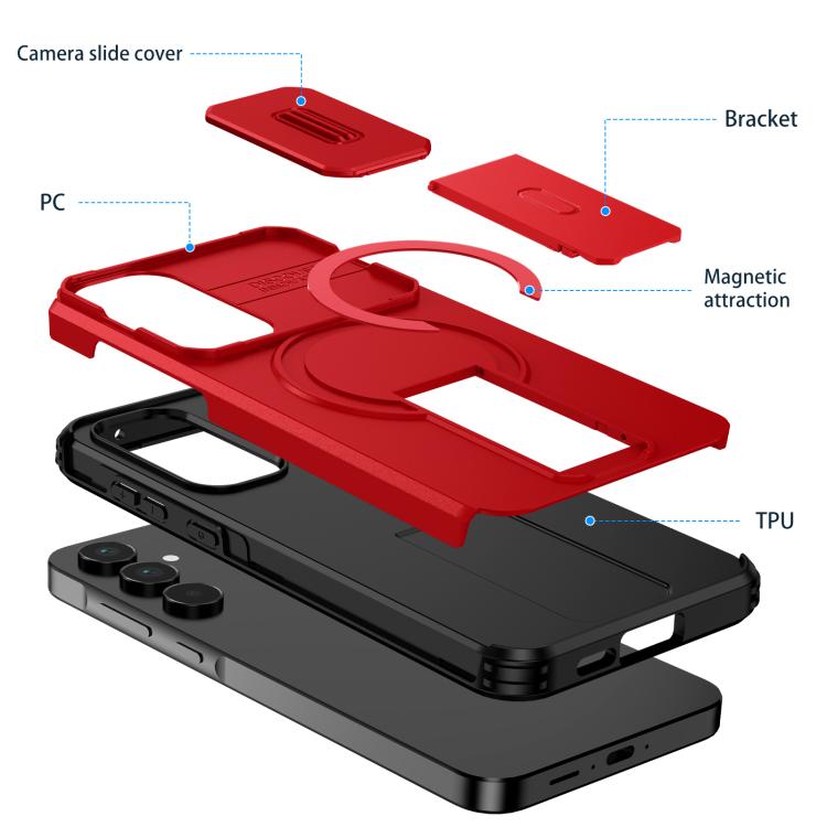 For Samsung Galaxy A55 5G Sliding Camshield MagSafe Holder Phone Case