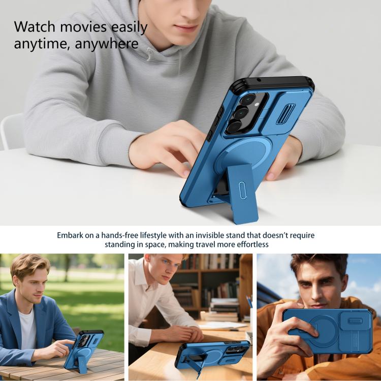 For Samsung Galaxy A55 5G Sliding Camshield MagSafe Holder Phone Case