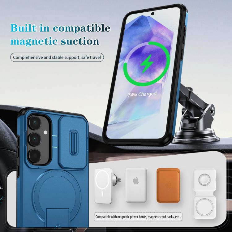 For Samsung Galaxy A55 5G Sliding Camshield MagSafe Holder Phone Case