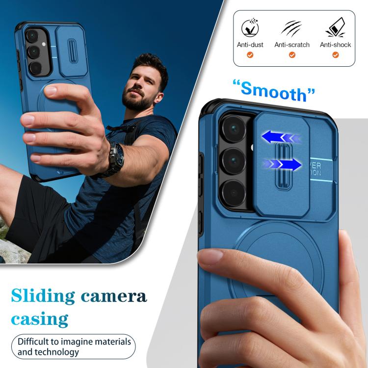 For Samsung Galaxy A55 5G Sliding Camshield MagSafe Holder Phone Case
