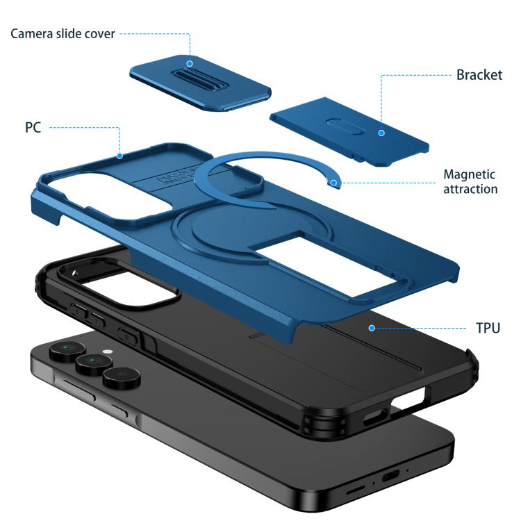 For Samsung Galaxy A55 5G Sliding Camshield MagSafe Holder Phone Case