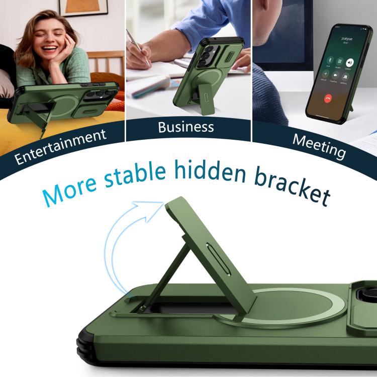 For Samsung Galaxy A55 5G Sliding Camshield MagSafe Holder Phone Case