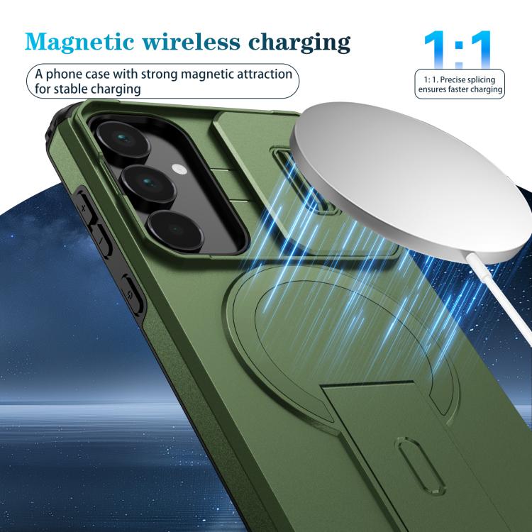 For Samsung Galaxy A55 5G Sliding Camshield MagSafe Holder Phone Case