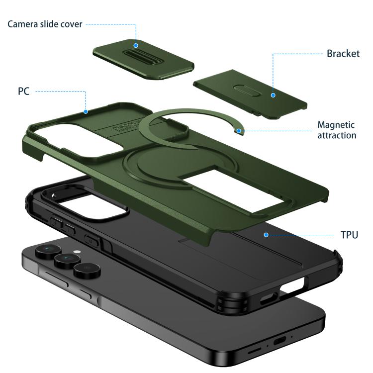 For Samsung Galaxy A55 5G Sliding Camshield MagSafe Holder Phone Case