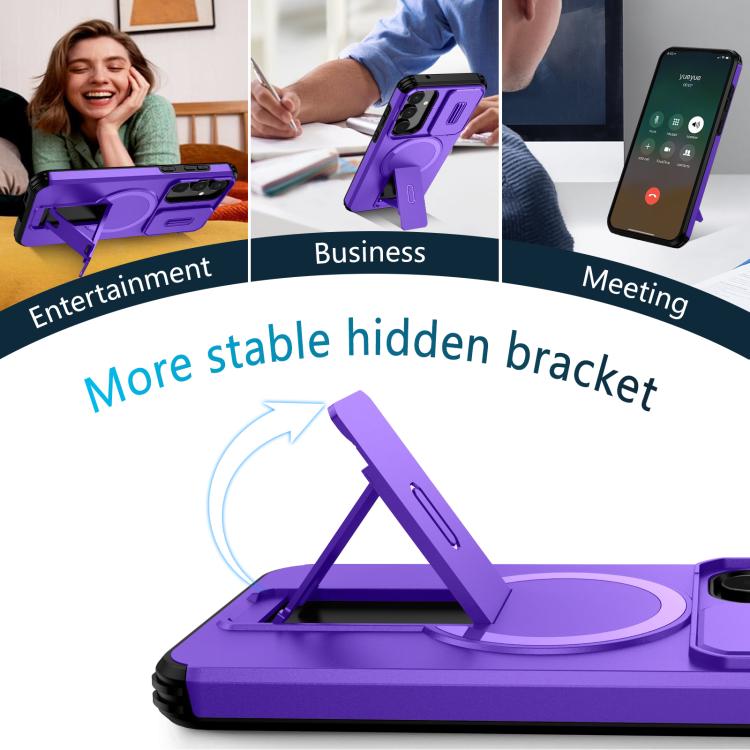 For Samsung Galaxy A55 5G Sliding Camshield MagSafe Holder Phone Case