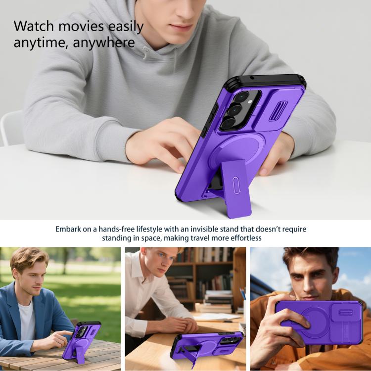 For Samsung Galaxy A55 5G Sliding Camshield MagSafe Holder Phone Case