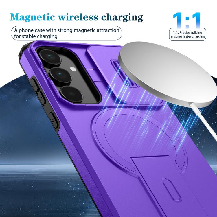 For Samsung Galaxy A55 5G Sliding Camshield MagSafe Holder Phone Case